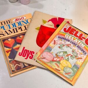 1970s Vintage JELL-O Recipe Book Lot of 3 Pudding Gelatin Joy Paperback Set